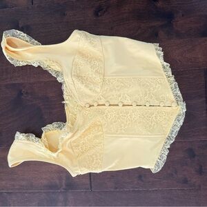 EDIKETED Yellow Lace Corset Top
